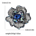 Heavy Alloy Rhinestone Striped Flower Brooch For Women's Apparel view 7