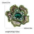 Heavy Alloy Rhinestone Striped Flower Brooch For Women's Apparel view 6