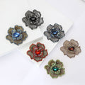 Heavy Alloy Rhinestone Striped Flower Brooch For Women's Apparel view 1