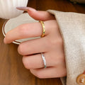 Colorful Zircon Star Geometric Open Copper Ring For Women Luxury Index Finger Jewelry view 2