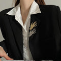 Glossy Alloy Hand Brooch For Women Minimalist Chic Fashion Clothing Accessory view 3
