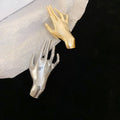 Glossy Alloy Hand Brooch For Women Minimalist Chic Fashion Clothing Accessory view 2