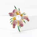 Alloy Rhinestone Orchid Brooch For Women Coats And Suits view 2