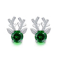 Christmas Cute Deer Antler Animal Stud Earrings With Inlaid Zircon For Women Fashion Jewelry view 1