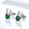 Christmas Cute Deer Antler Animal Stud Earrings With Inlaid Zircon For Women Fashion Jewelry view 2