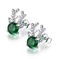 Christmas Cute Deer Antler Animal Stud Earrings With Inlaid Zircon For Women Fashion Jewelry view 5