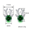 Christmas Cute Deer Antler Animal Stud Earrings With Inlaid Zircon For Women Fashion Jewelry view 4