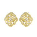European Vintage Light Luxury Lace Zircon Stud Earrings With Hollow Floral French Design view 5