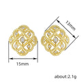 European Vintage Light Luxury Lace Zircon Stud Earrings With Hollow Floral French Design view 4