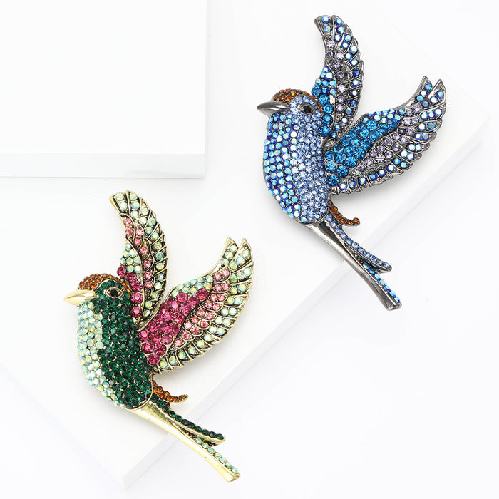 Alloy Rhinestone Bird Brooch For Women's Suits And Cardigans
