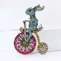 Alloy Rhinestone Cycling Rabbit Brooch Pin For Suits And Cardigans view 4