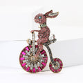 Alloy Rhinestone Cycling Rabbit Brooch Pin For Suits And Cardigans view 3