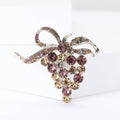 Alloy Rhinestone Grape Brooch Pin For Women's Suits And Cardigans view 2