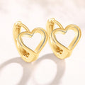 Korean Fashion Hollow Heart Ear Cuff Earrings, Sweet Minimalist Metal Heart Jewelry For Women view 6