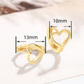 Korean Fashion Hollow Heart Ear Cuff Earrings, Sweet Minimalist Metal Heart Jewelry For Women view 4