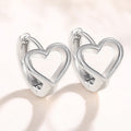 Korean Fashion Hollow Heart Ear Cuff Earrings, Sweet Minimalist Metal Heart Jewelry For Women view 1