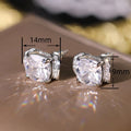 Square Sugar Imitation Princess Ring And Earring Set, Fashion Asymmetric Jewelry For Women Earrings view 4