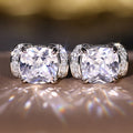 Square Sugar Imitation Princess Ring And Earring Set, Fashion Asymmetric Jewelry For Women Earrings view 2