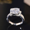 Square Sugar Imitation Princess Ring And Earring Set, Fashion Asymmetric Jewelry For Women Earrings view 5