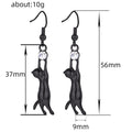 Cute Playful Stretching Cat Dangle Earrings For Women, European American Daily Animal Ear Jewelry view 4