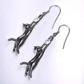 Cute Playful Stretching Cat Dangle Earrings For Women, European American Daily Animal Ear Jewelry view 2