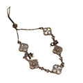 Elegant Shell Flower Zircon Bangle, Sparkling Floral Fashion Bracelet For Women view 5