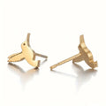Mini Minimalist Metal Hummingbird Stud Earrings, Tiny Animal Bird Ear Jewelry For Women view 2