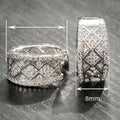 Baroque Vintage Lace Stud Earrings Micro Paved Geometric Hollow Flower Ear Cuffs Jewelry view 4