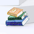 Enamel Rhinestone Alloy Book Brooch Pin For Apparel Decoration view 3