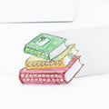 Enamel Rhinestone Alloy Book Brooch Pin For Apparel Decoration view 4