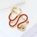 Creative Alloy Enamel Stethoscope Brooch Pin For Medical Apparel view 3