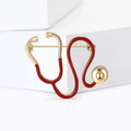 Creative Alloy Enamel Stethoscope Brooch Pin For Medical Apparel view 2