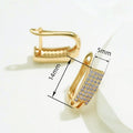Delicate Micro Pave Hoop Earrings For Women, Classic Minimalist French Style Huggie Ear Jewelry view 4