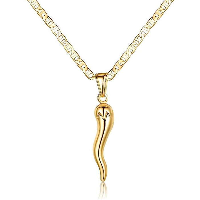 Little Chili Sweater Necklace With Tadpole Charm And Rectangular Link Chain For Women