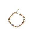 Gold Plated Copper Bangle With Colorful Round Zircon Geometric Luxury Commuter Jewelry view 5