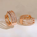 Micro Paved Multi Layer Line Earrings, Hollow Design Classic Versatile Queen Style Ear Cuffs view 2