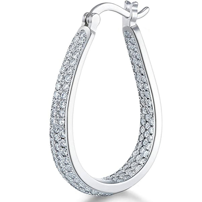European American Fashion Hoop Ear Cuffs, Simulated Diamond Street Style Runway Earrings