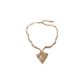 Vintage Alloy Embossed Geometric Stud Earrings And Necklace Jewelry Set French Elegant Clavicle Chain view 5