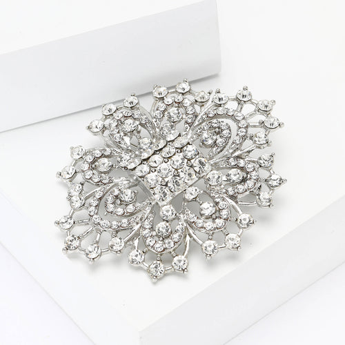 Alloy Rhinestone Brooch Luxury Palace Style Lapel Pin For Dresses