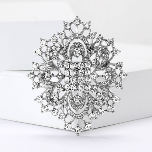 Alloy Rhinestone Brooch Luxury Palace Style Lapel Pin For Dresses