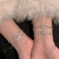 Adjustable Glass Bead Zircon Heart Wave Bangle For Women Light Luxury Fashion Jewelry view 4
