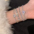 Adjustable Glass Bead Zircon Heart Wave Bangle For Women Light Luxury Fashion Jewelry view 3