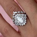 Luxury Crown Couple Matching Rings, European American Fashion Bridal Ring Set For Women view 3