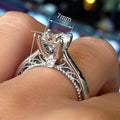 European American Geometric Inlaid Band Ring, Stylish Versatile Wedding Gift Jewelry view 4