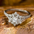 Snowflake Inlaid Ring, Light Luxury Fashion Wedding Band And Elegant Anniversary Gift Jewelry view 3