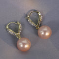 Korean Light Luxury Geometric Hoop Drop Alloy Rhinestone Champagne Pearl Elegant Women's Earrings view 4