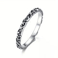 Vintage Carved Floral Vine Ring Antique Finish European Cross Border Fashion Finger Jewelry view 1
