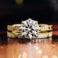 Sparkling Simulated Diamond Ring For Women, Luxury Princess Wedding Couple Ring Jewelry view 2