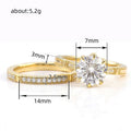 Sparkling Simulated Diamond Ring For Women, Luxury Princess Wedding Couple Ring Jewelry view 4