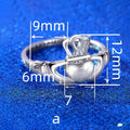 Hollow Hands Holding Heart Ring With English Letter Design Fashion Metal Finger Jewelry view 4
